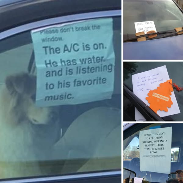 Passive-Aggressive Windshield Notes Left By Petty Geniuses